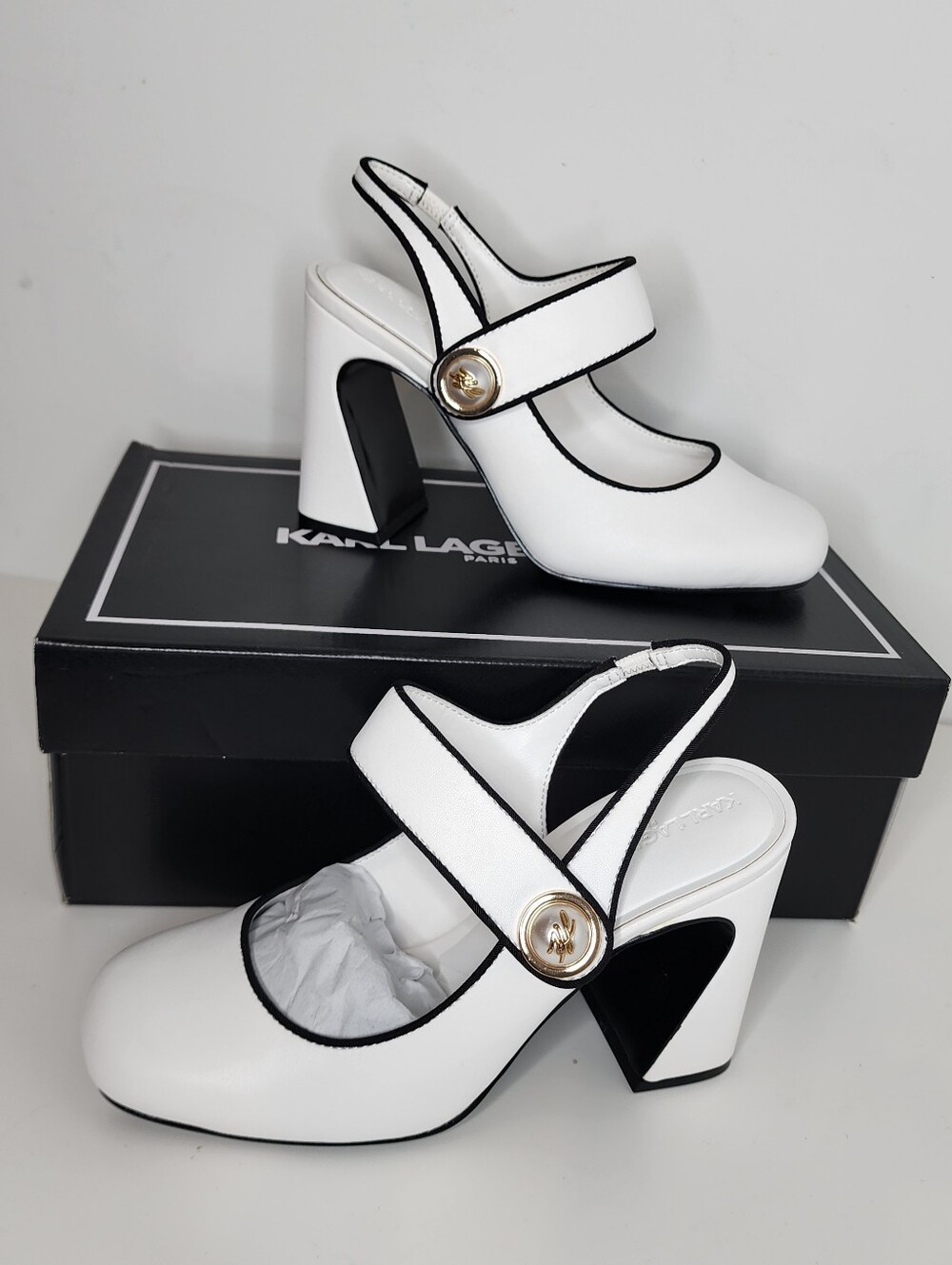 Karl Lagerfeld Piermont Mary Jane Slingback Slip On Pump Size 7 - Picture 7 of 8